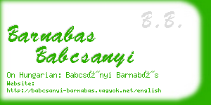 barnabas babcsanyi business card